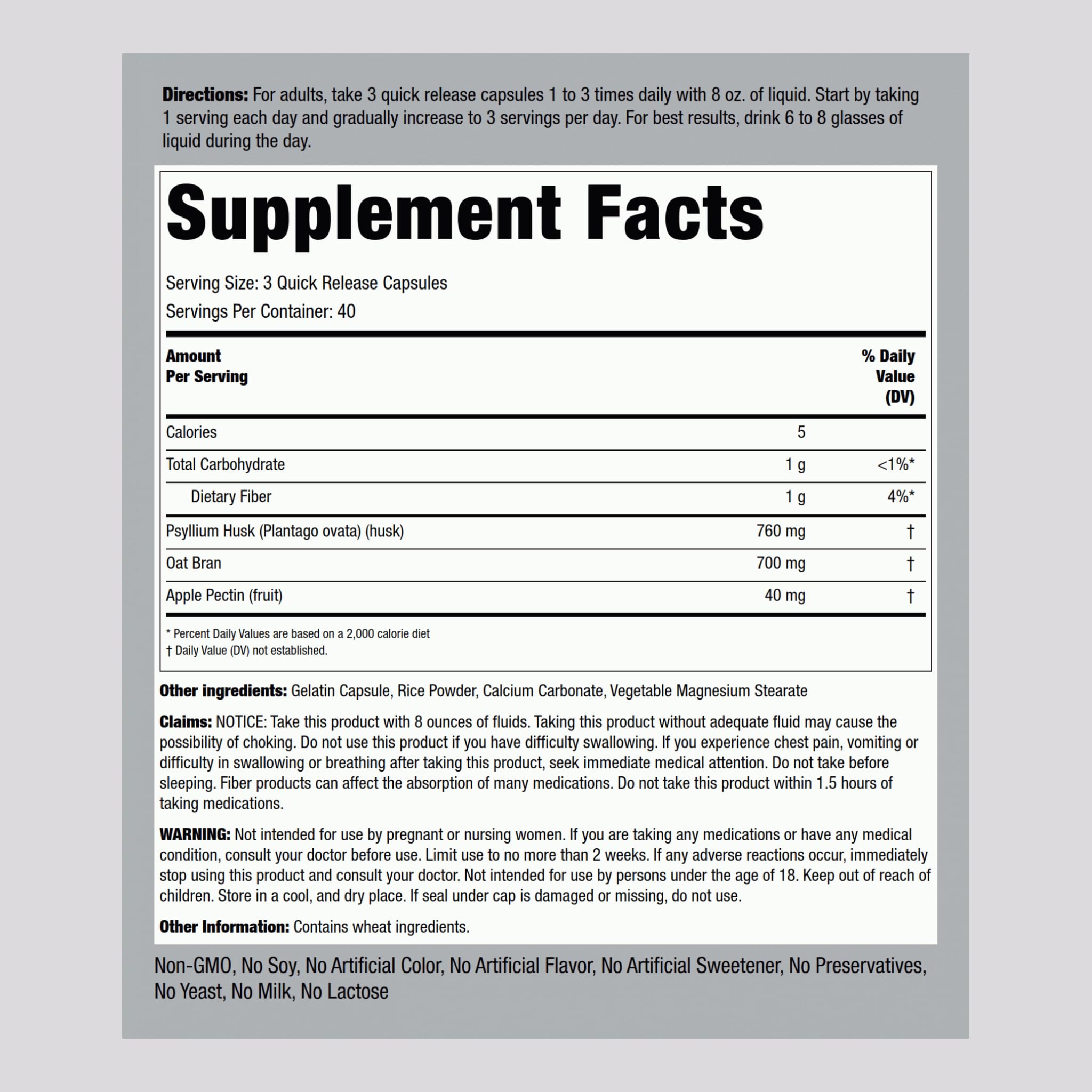 Piping Rock Fiber Complex pack front, convenient two-pack for ongoing supplementation.