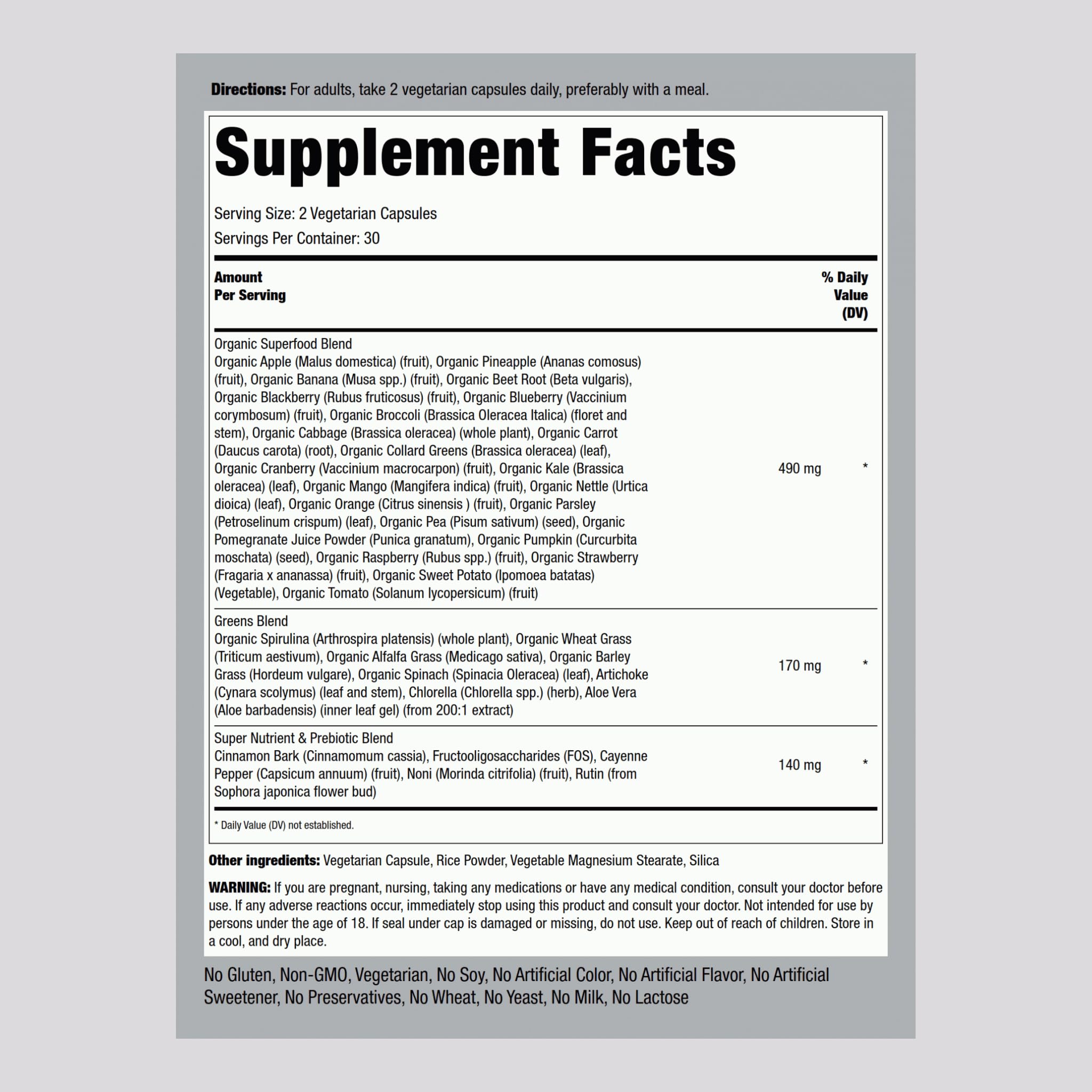 Piping Rock capsules close-up highlighting vegetarian formula for everyday nutrition