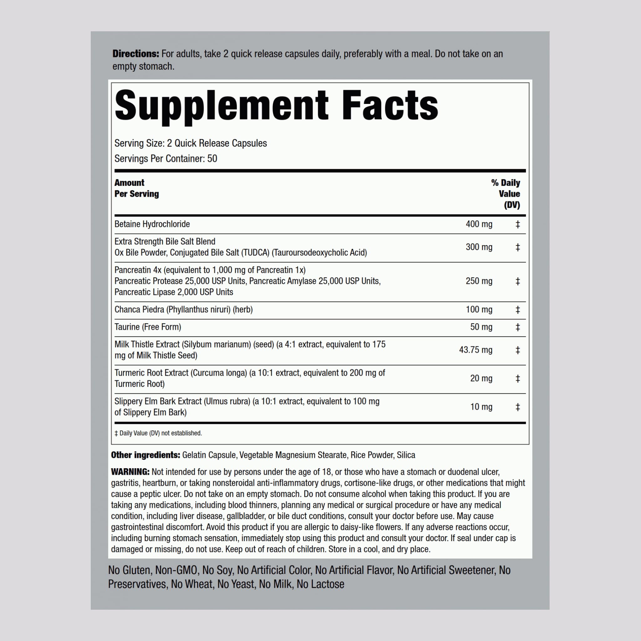 Piping Rock Gallbladder Supplement capsules ready to support comfortable digestion.