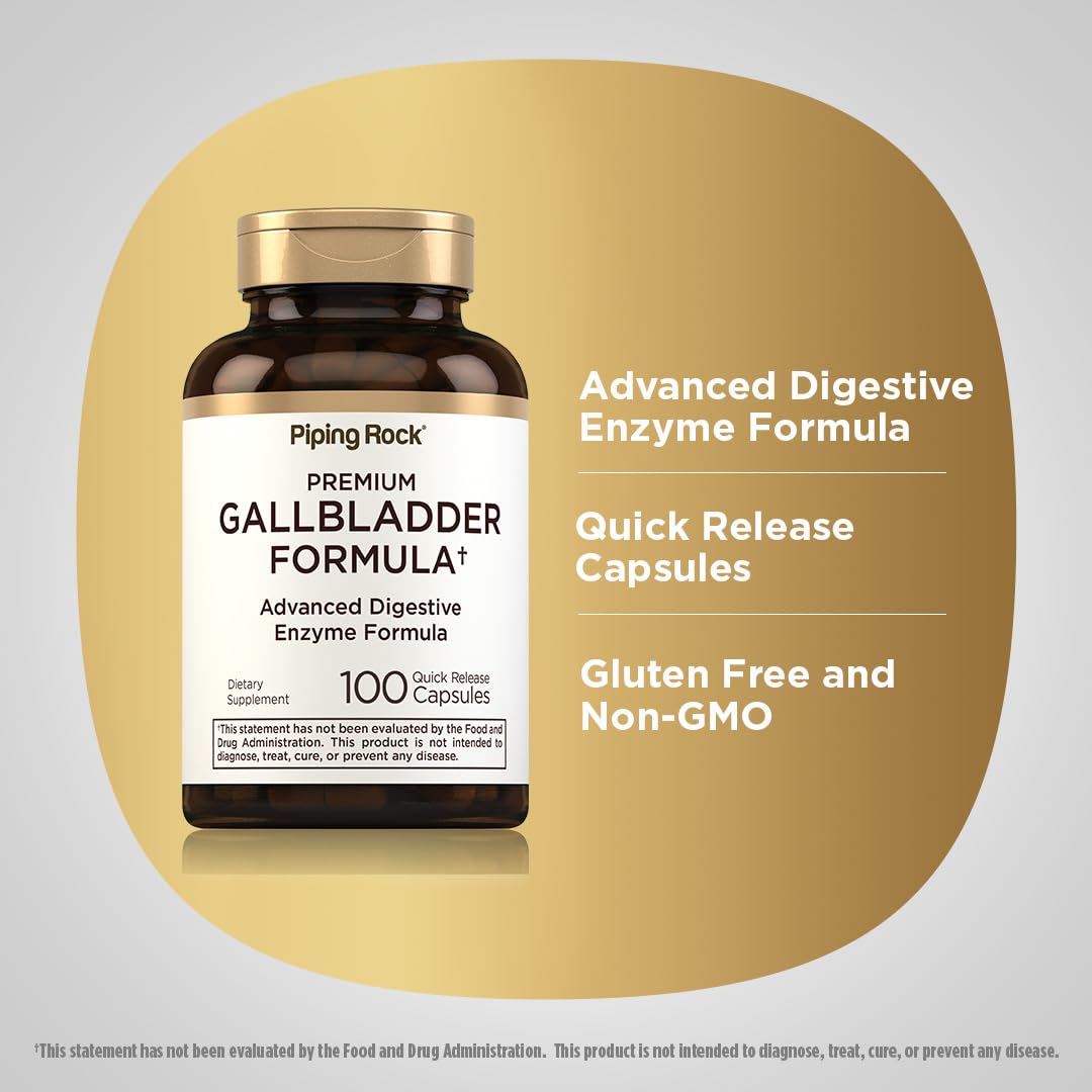 Piping Rock Gallbladder Supplement label closeup highlighting ingredients.