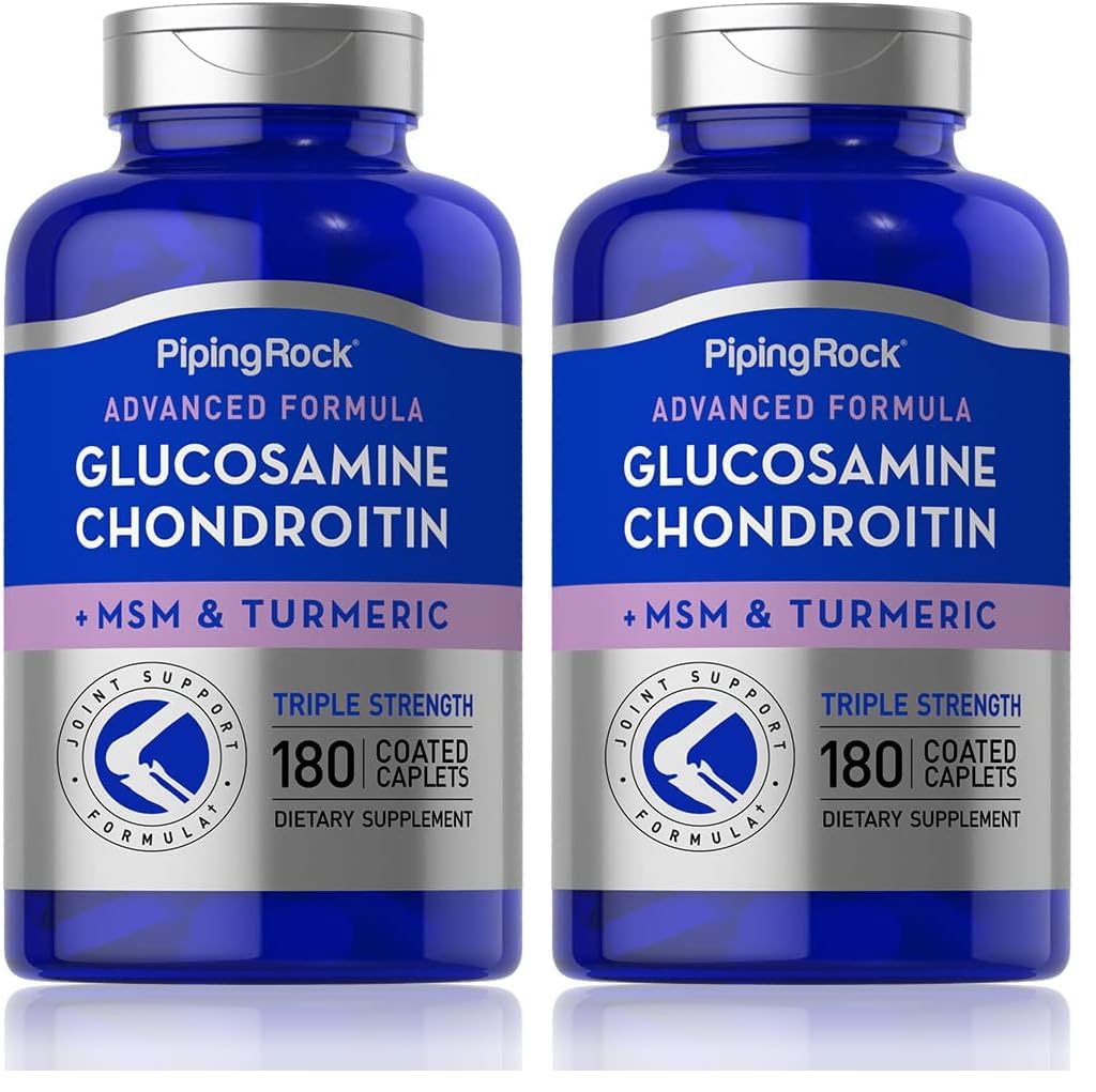 Piping Rock glucosamine chondroitin msm turmeric bottle front showing triple strength