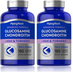 Piping Rock glucosamine chondroitin msm turmeric bottle front showing triple strength