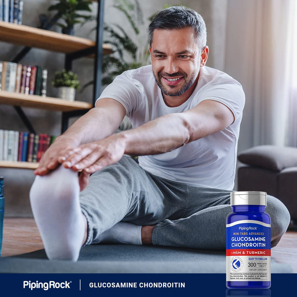 Piping Rock ingredients list visual highlighting glucosamine chondroitin MSM turmeric benefits