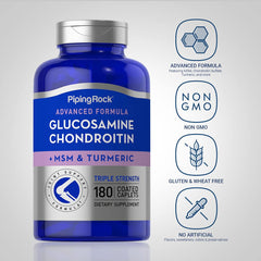 Piping Rock turmeric label detail with gluten free and non GMO icons