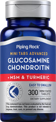 Piping Rock Glucosamine Chondroitin MSM Turmeric mini tablets bottle supports daily activity