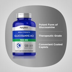 Piping Rock Glucosamine container angled for premium therapeutic-grade appearance