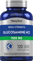 Piping Rock Glucosamine HCL 1500mg bottle cap close-up for joint support