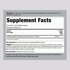 Piping Rock Goldenseal capsules pour highlights convenient daily use.