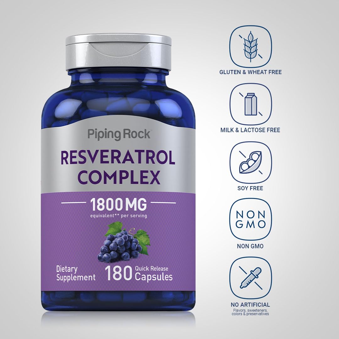 Piping Rock grape seed extract highlights polyphenols for daily antioxidant support.