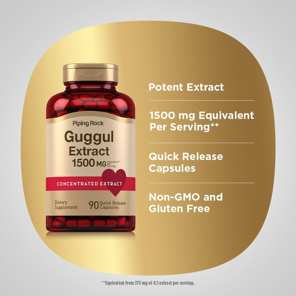 Piping Rock Guggul concentrated extract emphasized on packaging