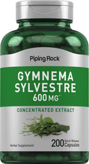 Piping Rock Gymnema Sylvestre 600 mg bottle shown for daily wellness routine.