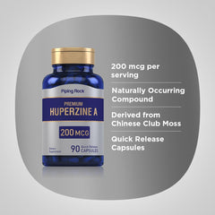 Piping Rock Huperzine A packaging on display with Non-GMO and Gluten Free cues.