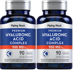 Piping Rock Hyaluronic Acid 900mg bottle front for a convenient daily supplement routine.