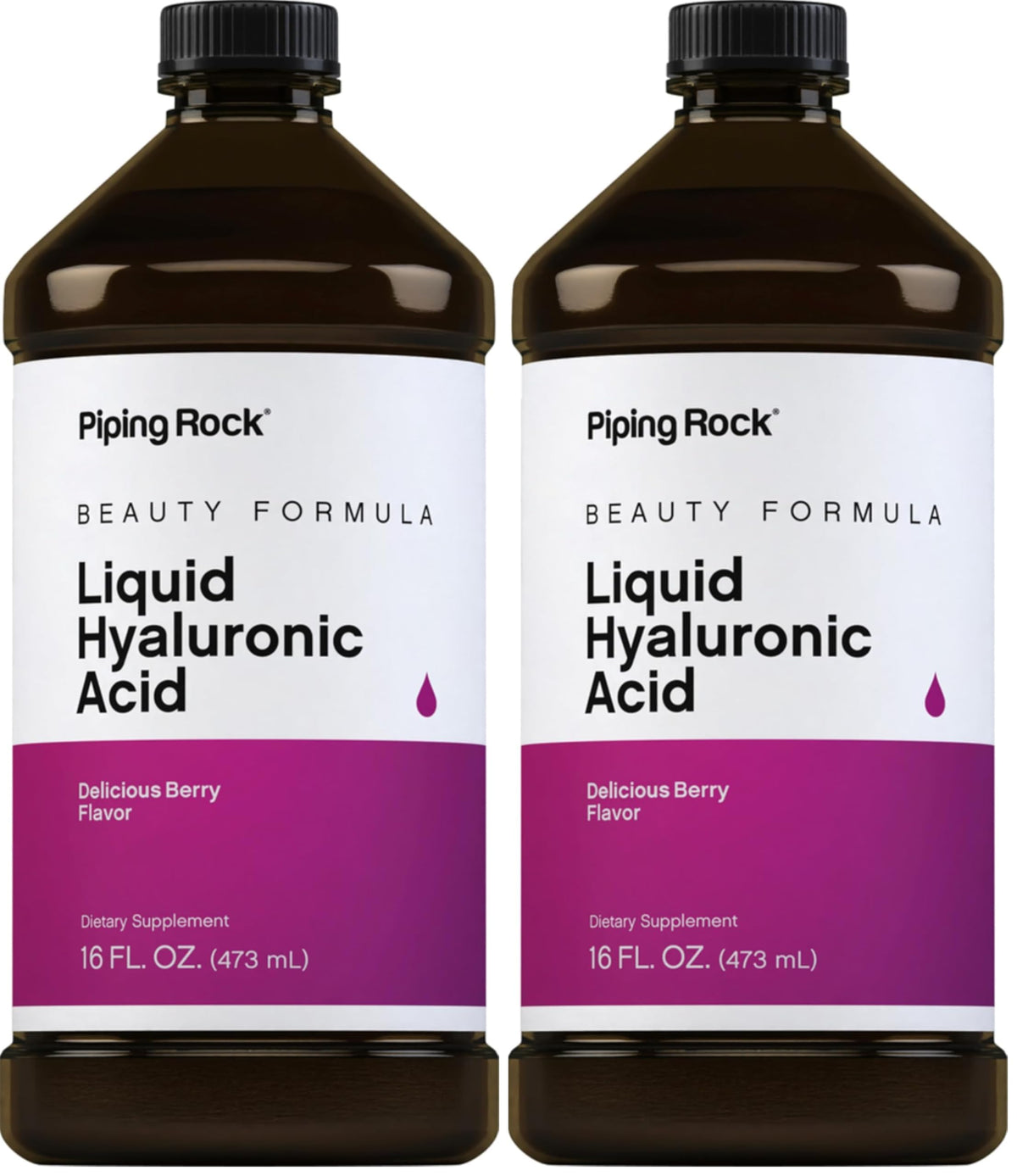 Piping Rock Hyaluronic Acid Berry Liquid bottle front for easy daily use