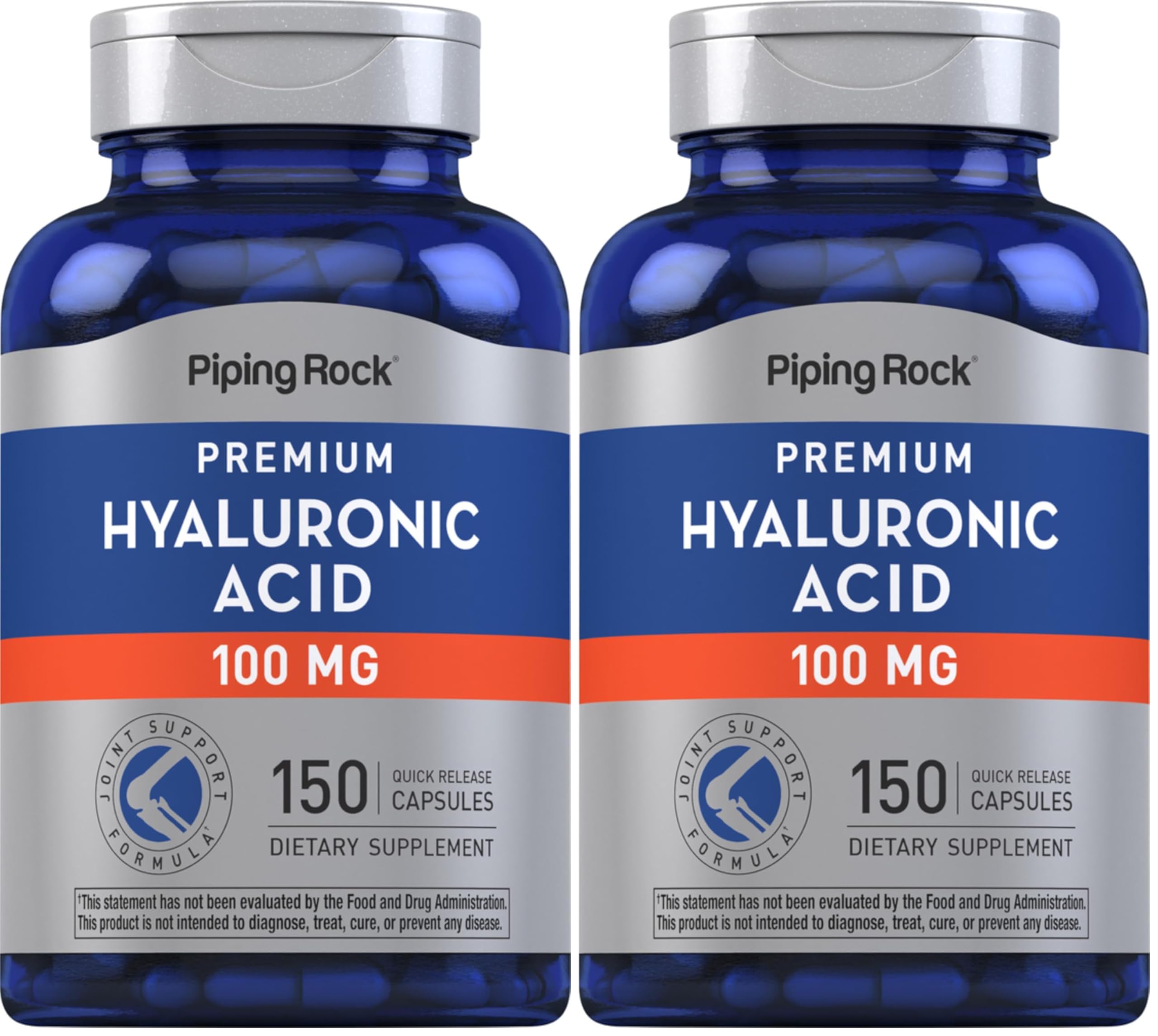 Piping Rock Hyaluronic Acid bottle front for daily usage.