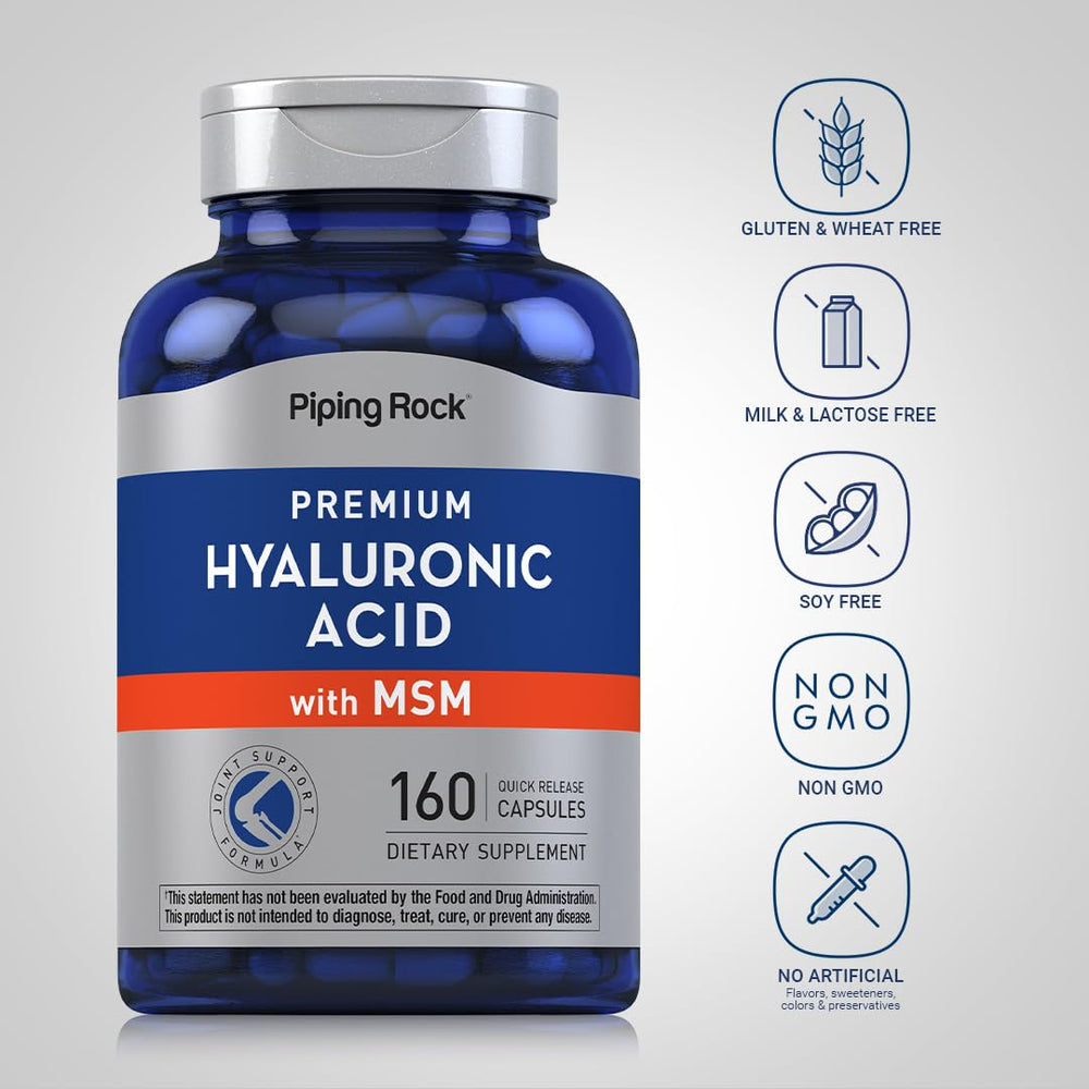 Piping Rock Hyaluronic Acid with MSM two-pack outer box offering value.