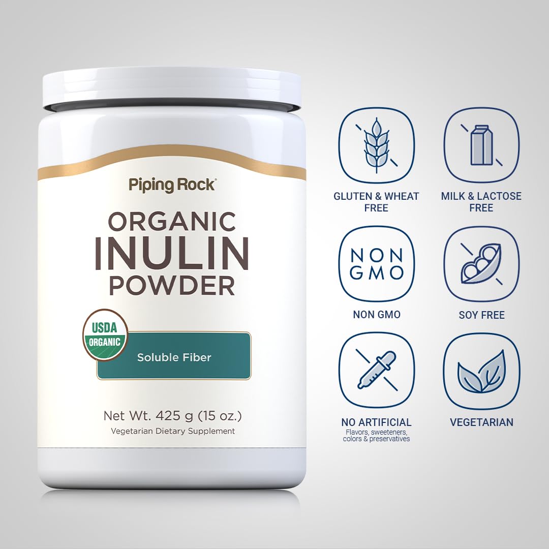 Piping Rock Organic Inulin Powder stirred into coffee or tea for subtle texture.