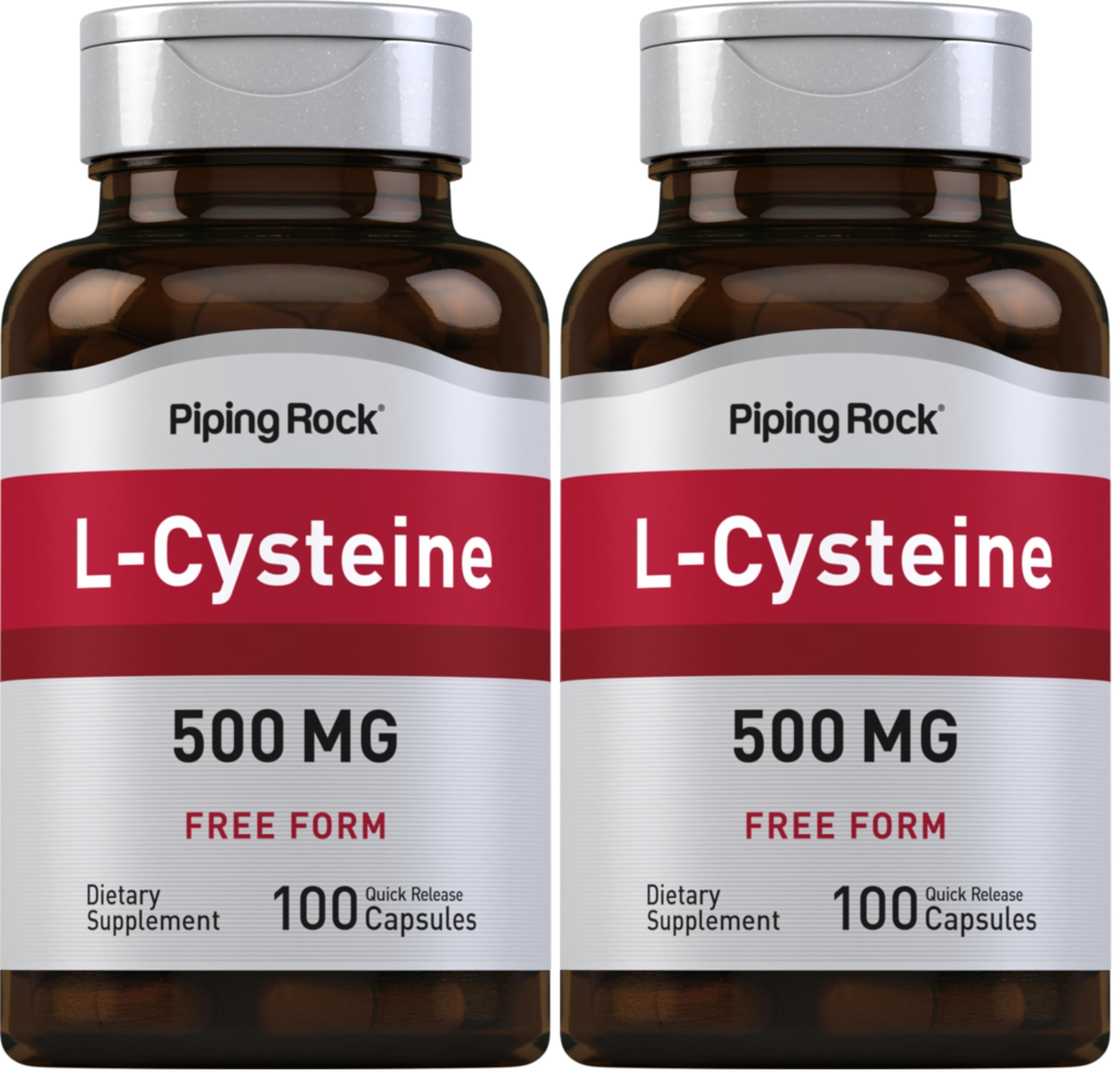 Piping Rock L-Cysteine 500 mg bottle front for daily supplement routine