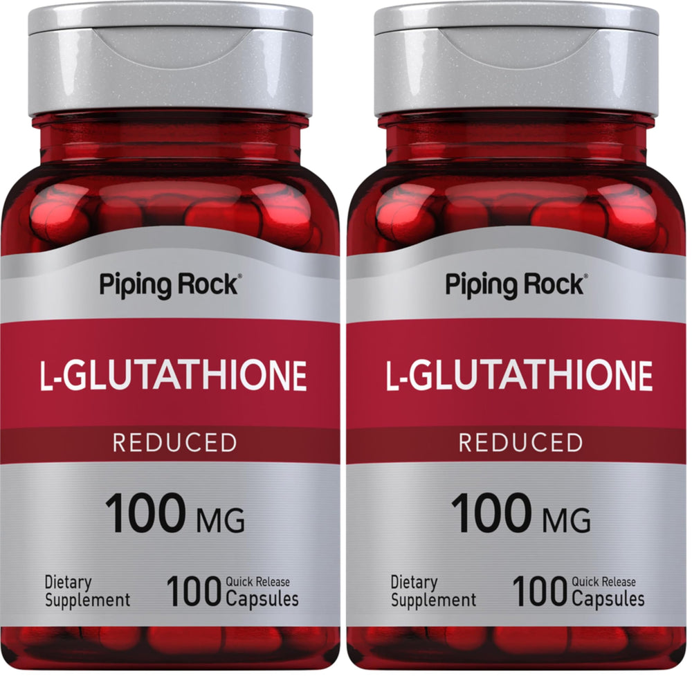 Piping Rock L-Glutathione bottle front view, compact daily wellness option