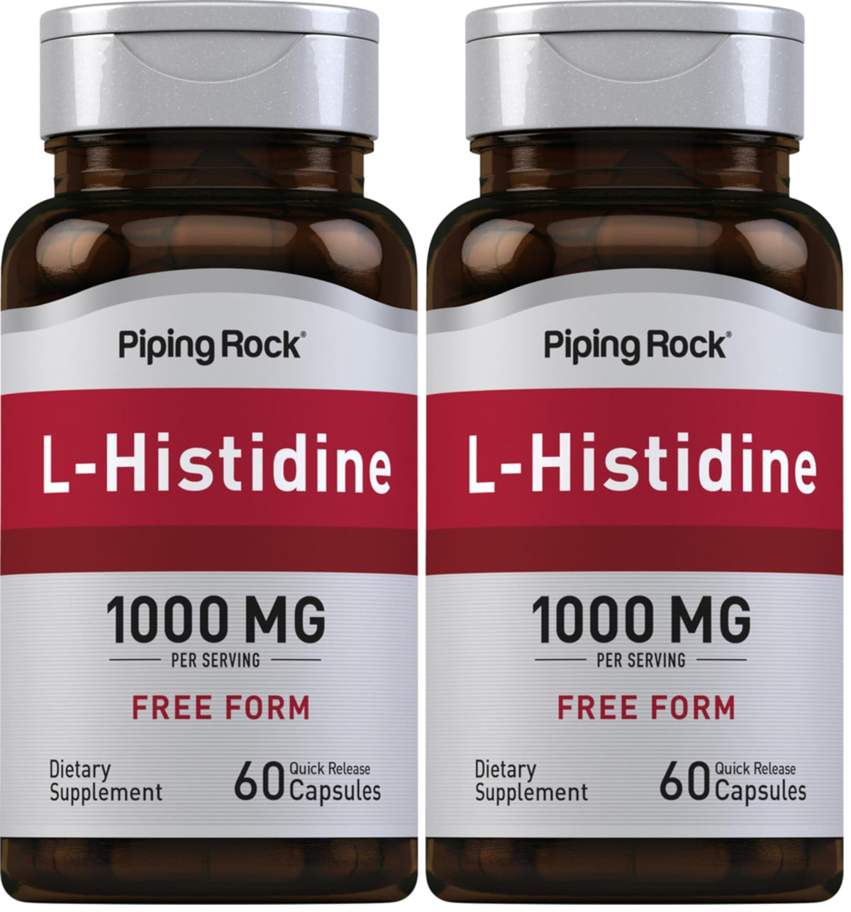 Piping Rock L-Histidine 1000 mg bottle front view for daily wellness support