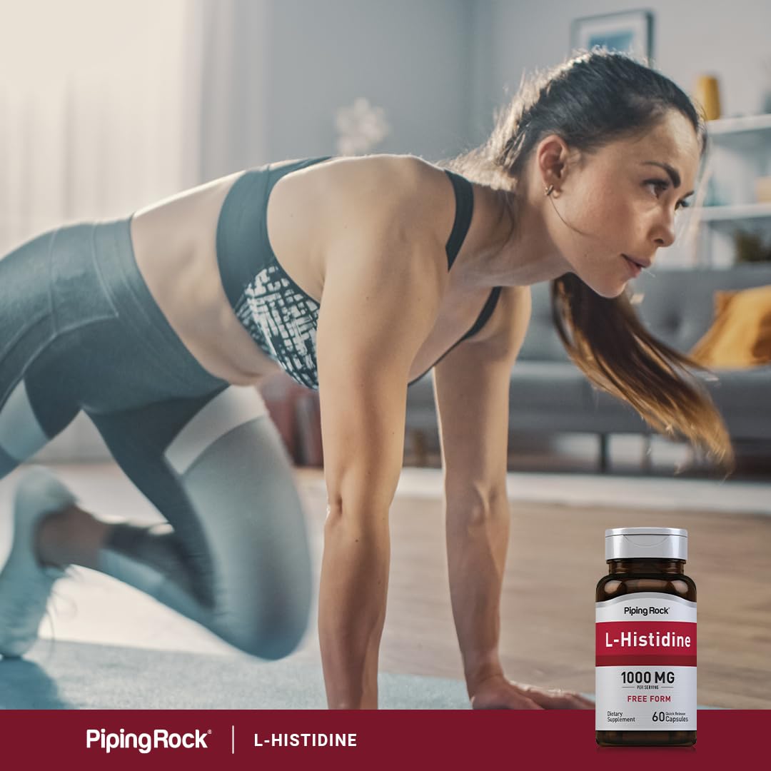 Piping Rock L-Histidine 1000 mg quick-release capsules support simple daily intake