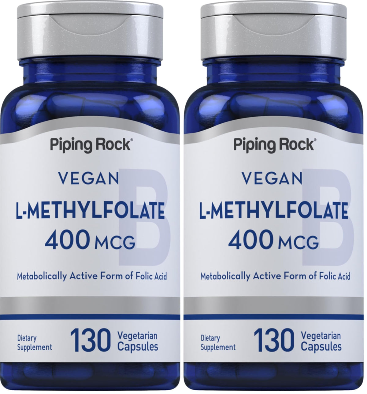 Piping Rock L-Methylfolate bottle front view for daily wellness support.