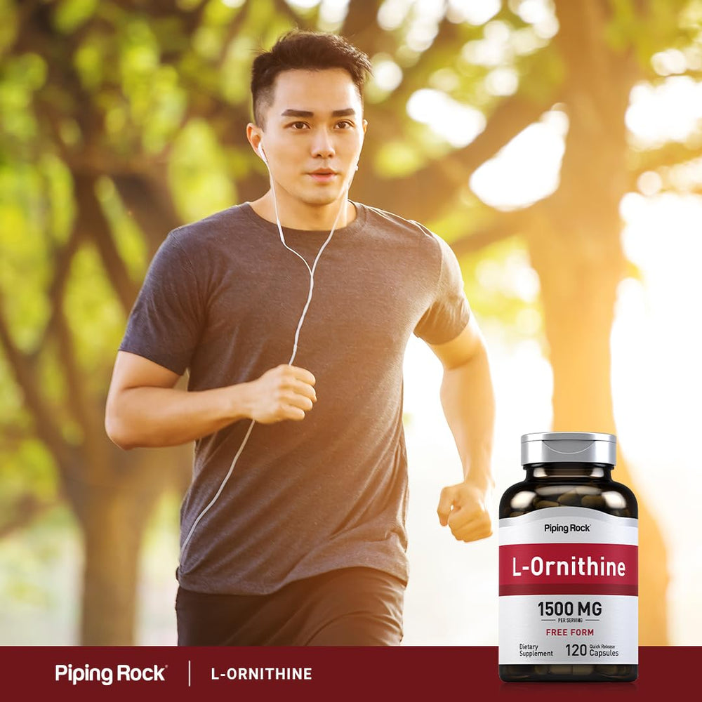 Tamper-evident seal on L-Ornithine bottle ensures freshness.