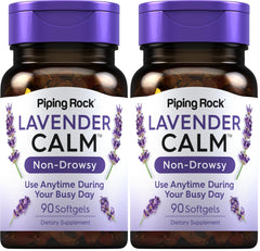 Piping Rock Lavender Calm Pill bottle with daily softgels for daytime calm