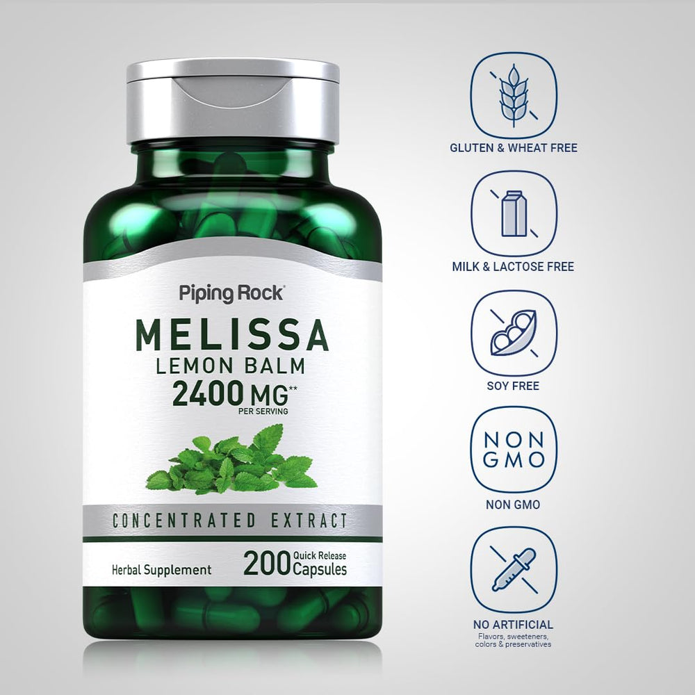 Piping Rock Lemon Balm Extract visual highlighting high potency.