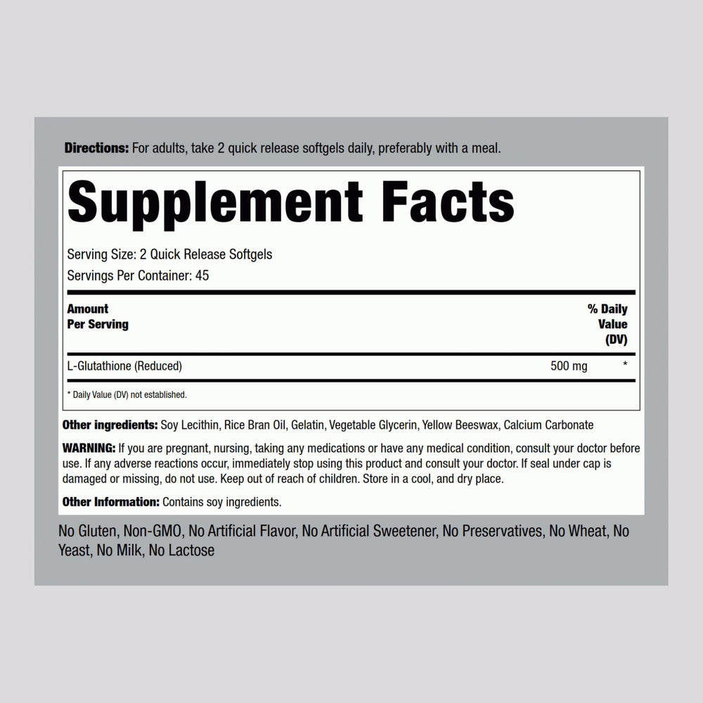Piping Rock Liposomal Glutathione softgels closeup showing quick-release capsules