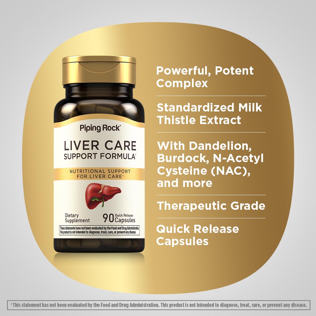 Piping Rock Liver Cleanse Complex ingredients panel featuring milk thistle extract.