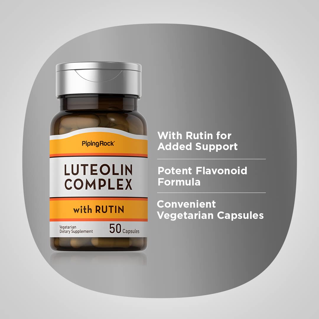 Piping Rock Luteolin vegetarian capsules designed for easy daily intake