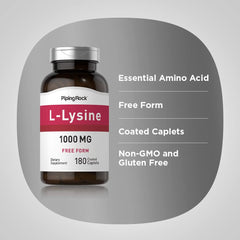 Piping Rock L-Lysine 1000mg vegetarian formula for plant-based diets