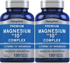 Piping Rock Magnesium 10-in-One Complex bottle with convenient capsules for daily wellness
