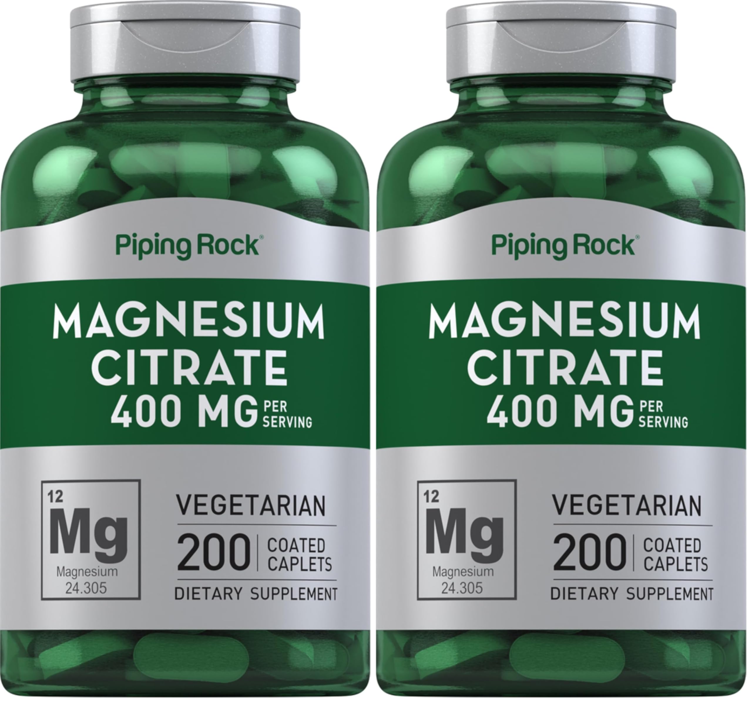 Piping Rock Magnesium Citrate bottle on shelf for daily mineral support.