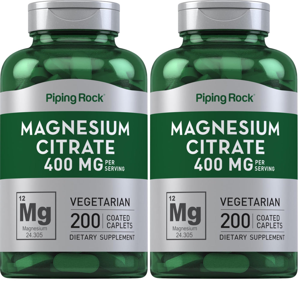 Piping Rock Magnesium Citrate bottle on shelf for daily mineral support.