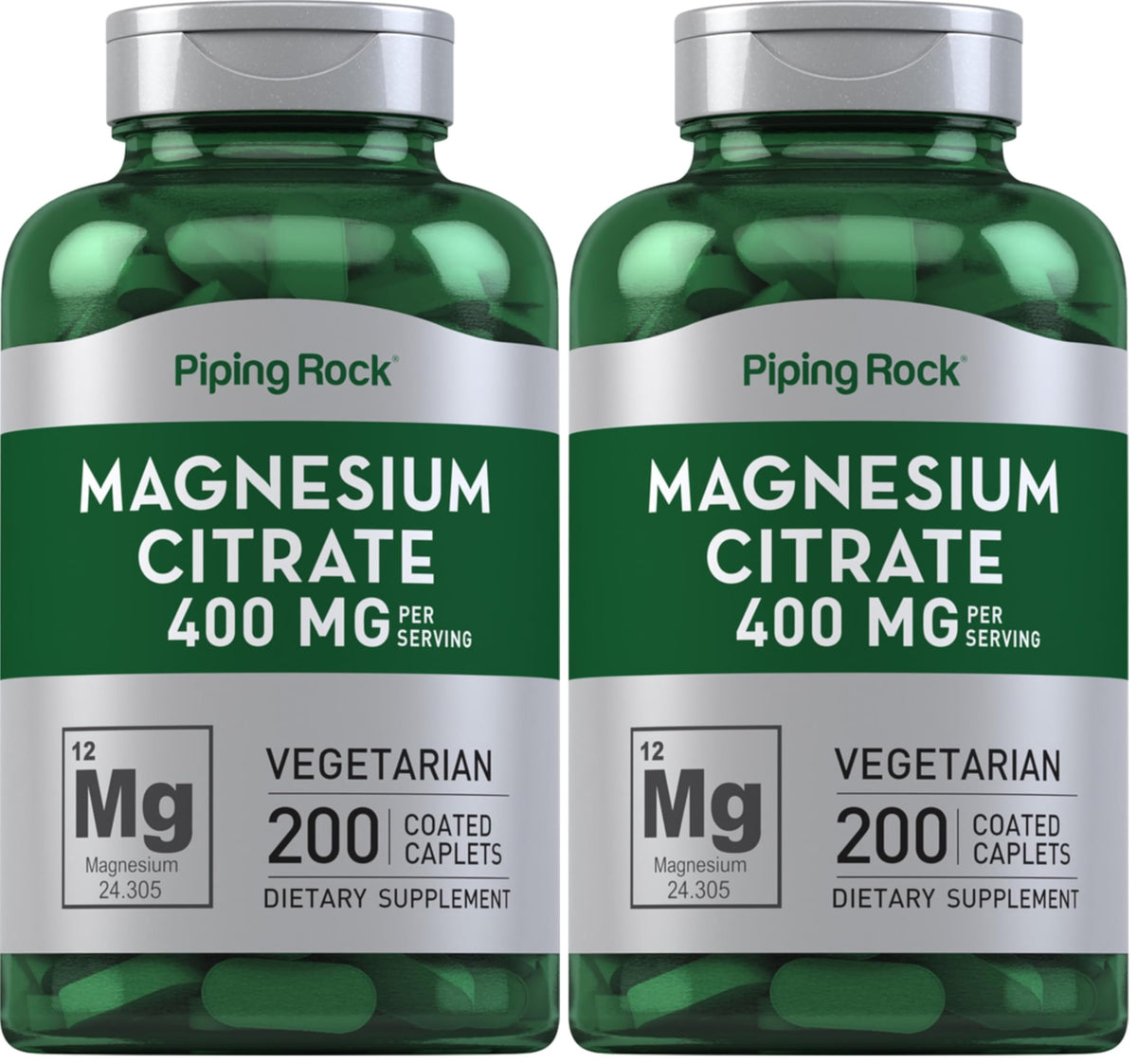 Piping Rock Magnesium Citrate bottle on shelf for daily mineral support.