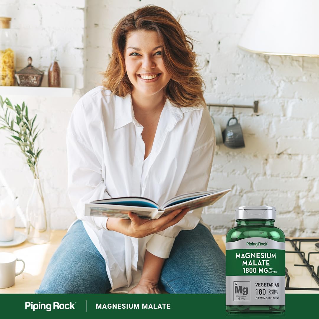 Piping Rock Magnesium Malate supplement facts panel close-up for informed choices