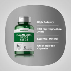 Piping Rock Magnesium Oxide capsules pack of 2 demonstrates convenient multi-pack for ongoing use.