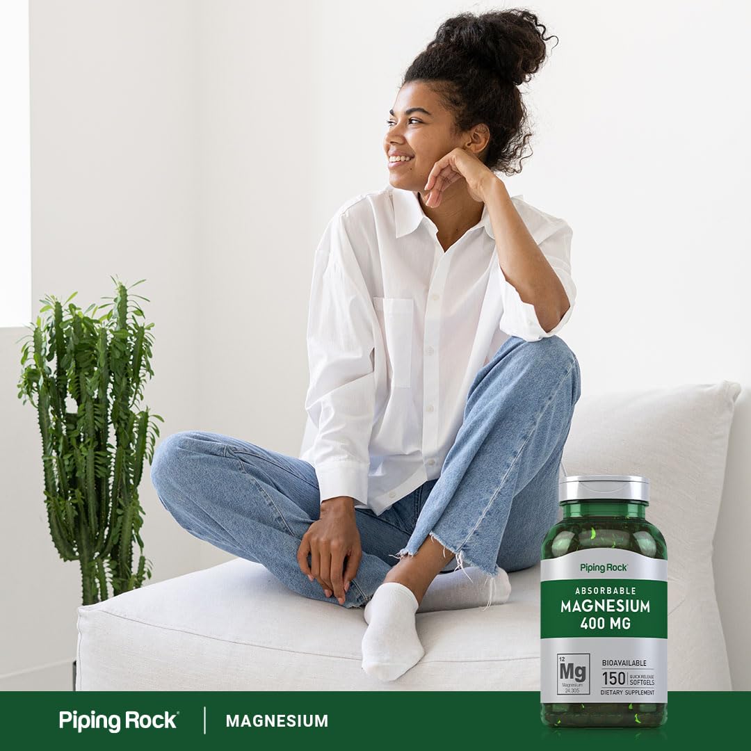 Piping Rock Magnesium Softgels gluten-free badge — suitable for gluten-sensitive diets