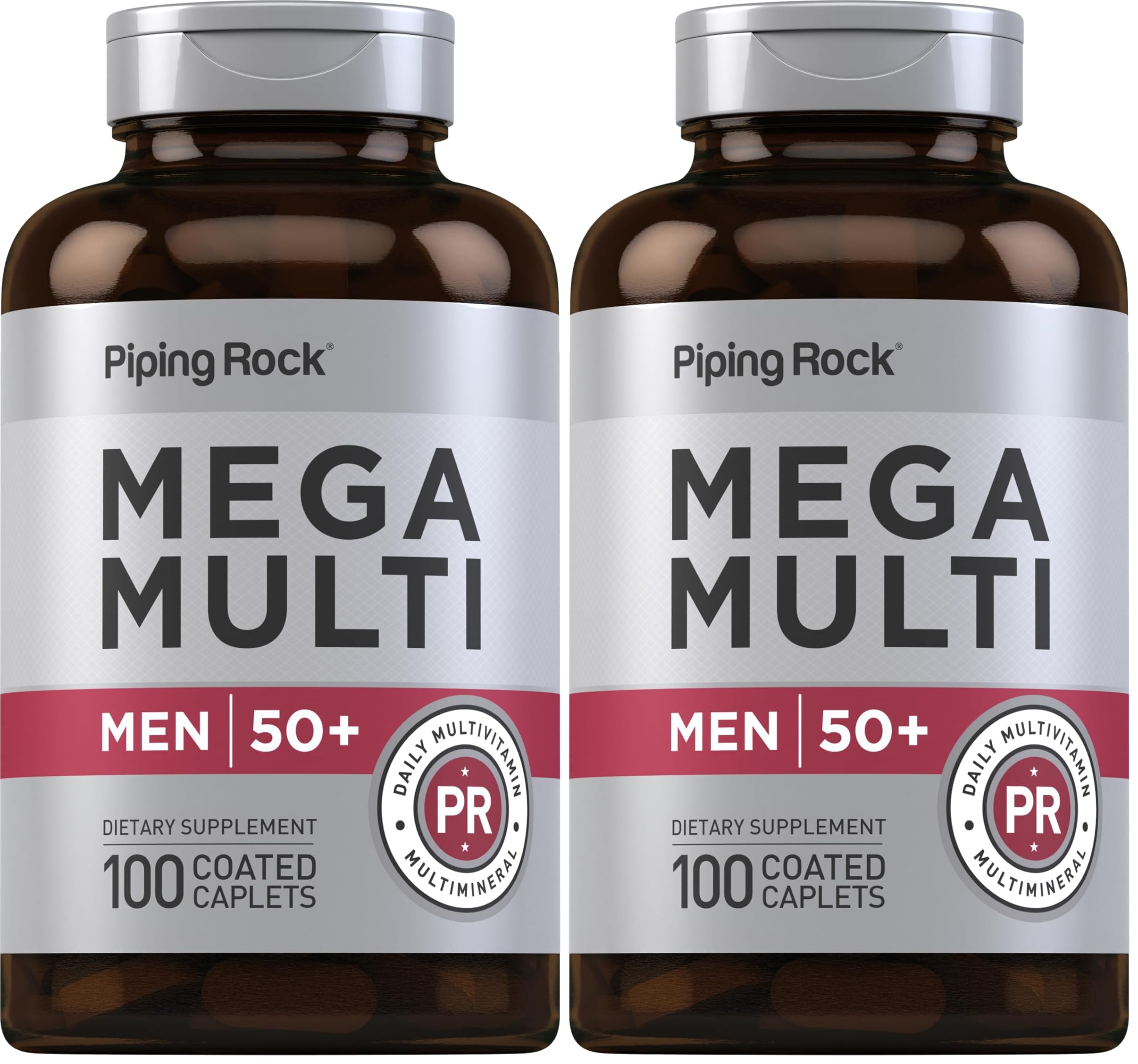 Piping Rock Men 50+ Multivitamin bottle front supports daily wellness