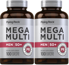 Piping Rock Men 50+ Multivitamin bottle front supports daily wellness
