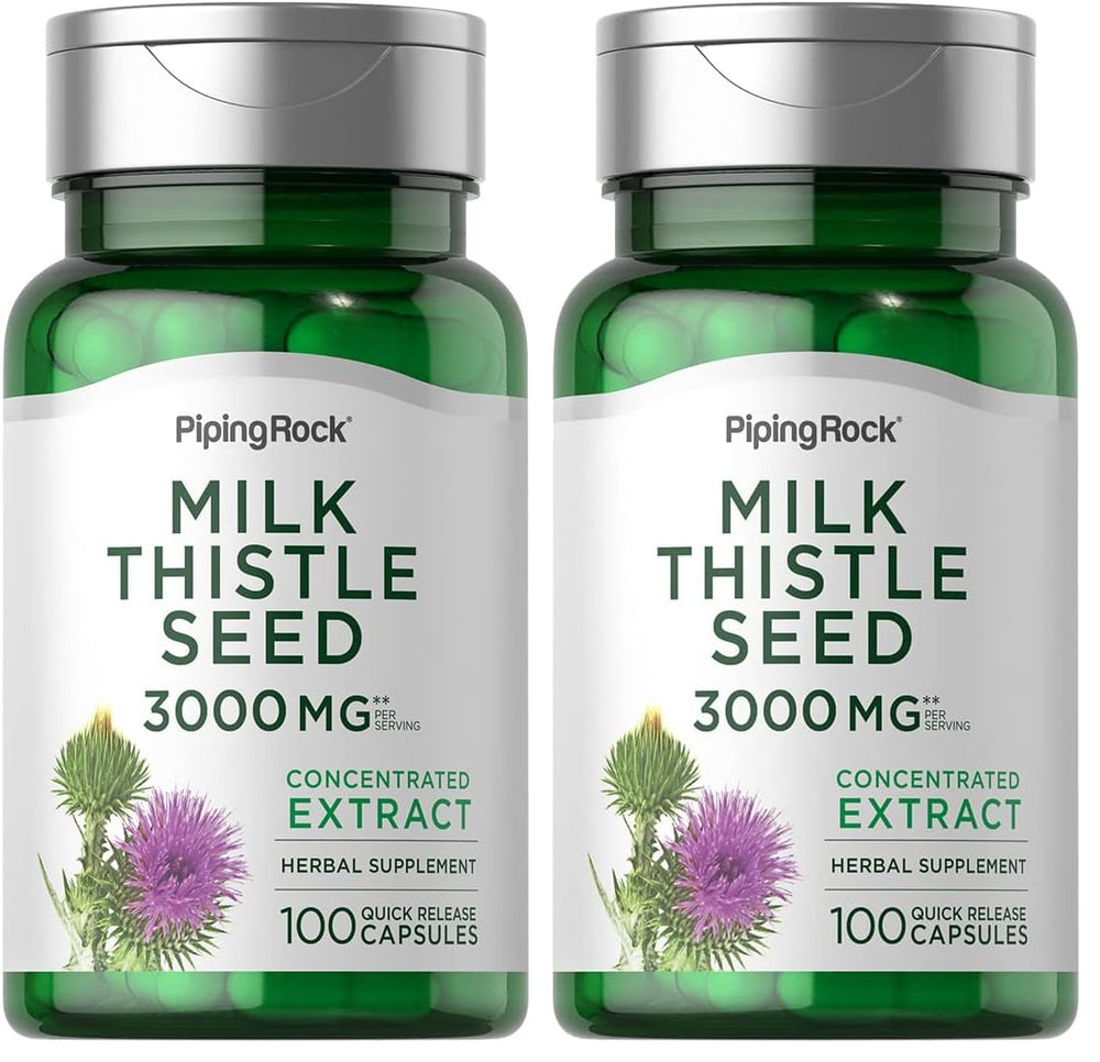 Piping Rock Milk Thistle bottle front for convenient daily use.