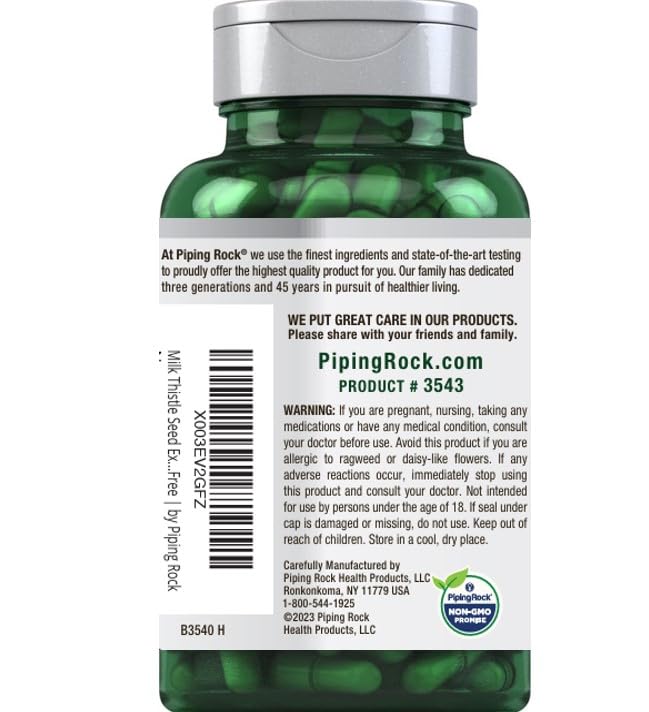 Piping Rock Milk Thistle product box and bottle display for thoughtful wellness gift.