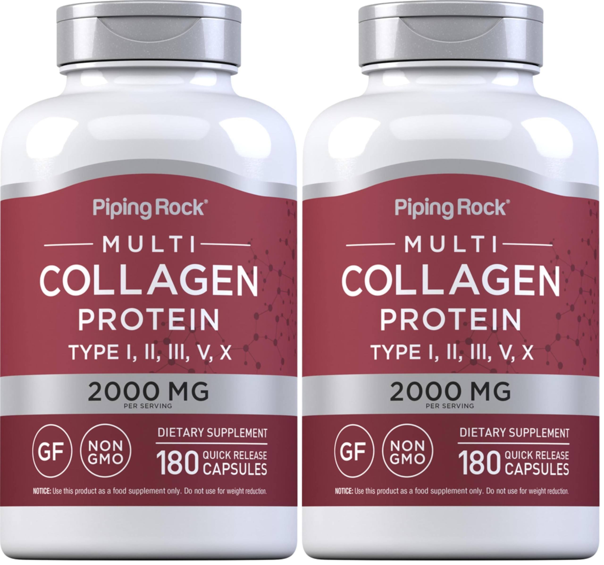 Piping Rock Multi Collagen bottle front image for daily holistic support.