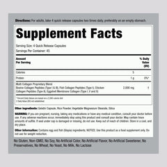 Piping Rock Multi Collagen capsules closeup highlighting quick-release capsules.