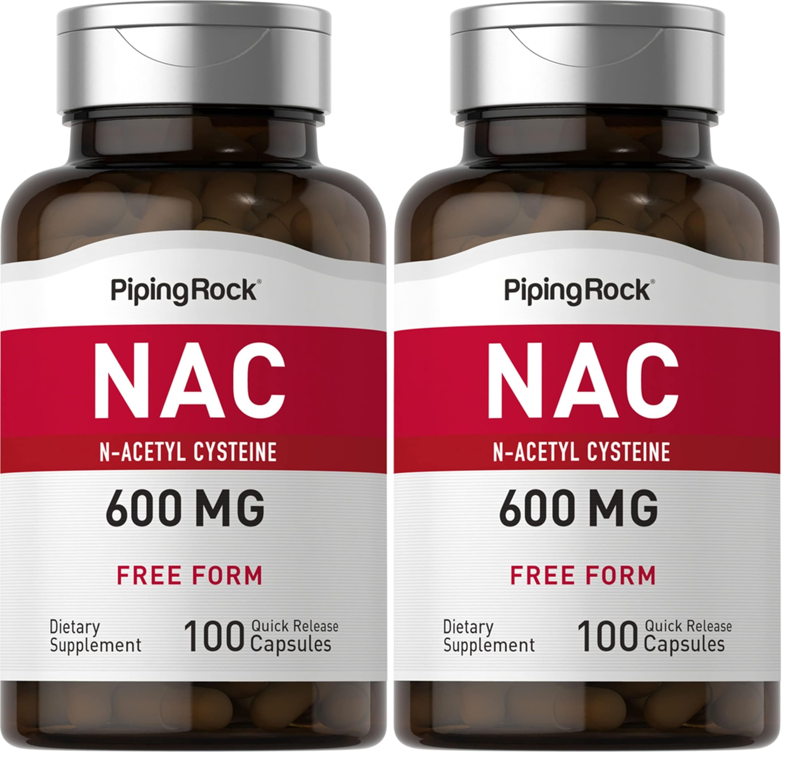 Piping Rock NAC 600mg bottle; supports daily wellness routine.
