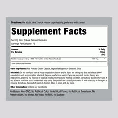 Piping Rock nattokinase 4000 FU capsules close-up showing quick-release capsules