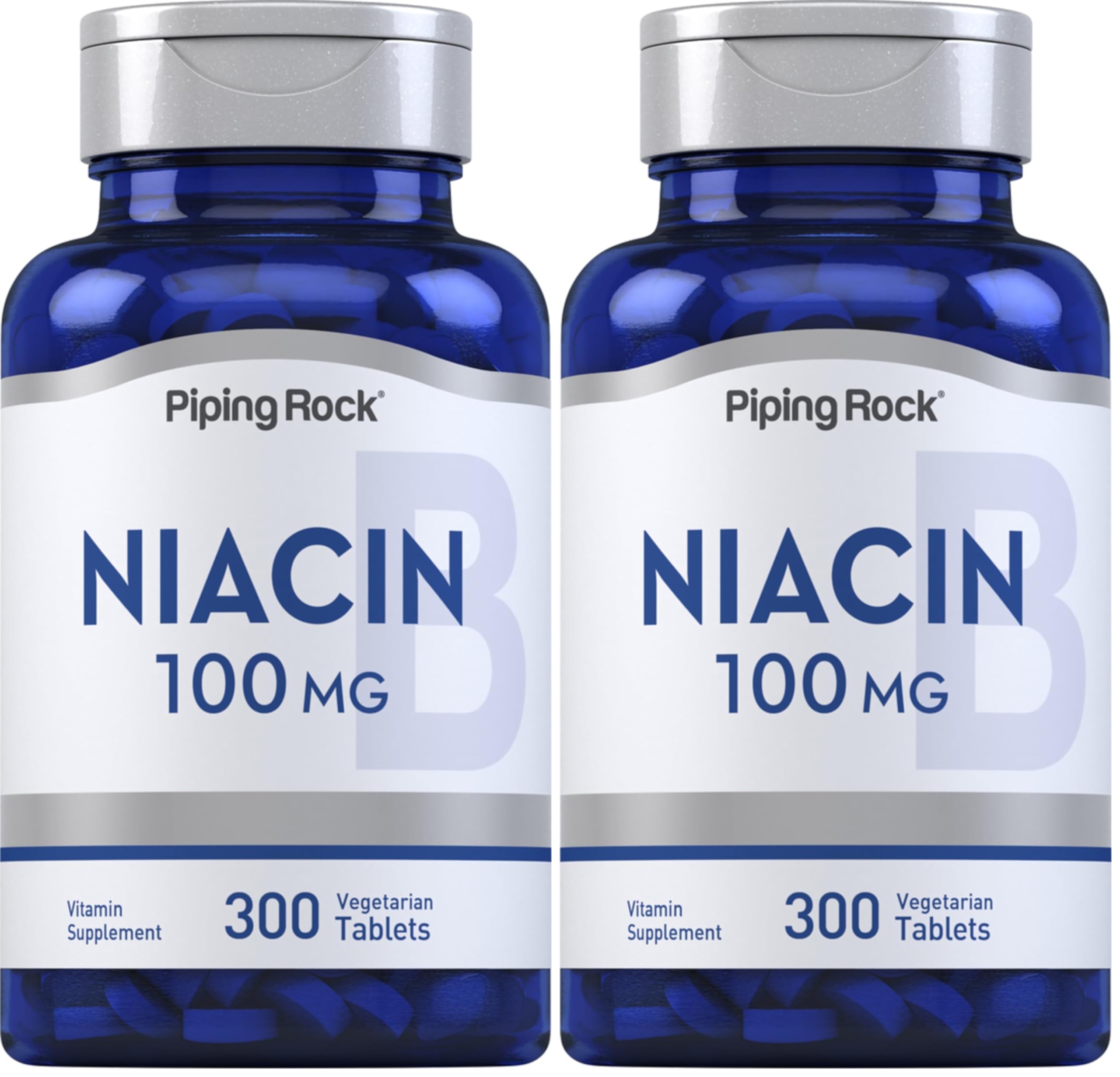 Piping Rock Niacin 100mg bottle front view with label for daily wellness