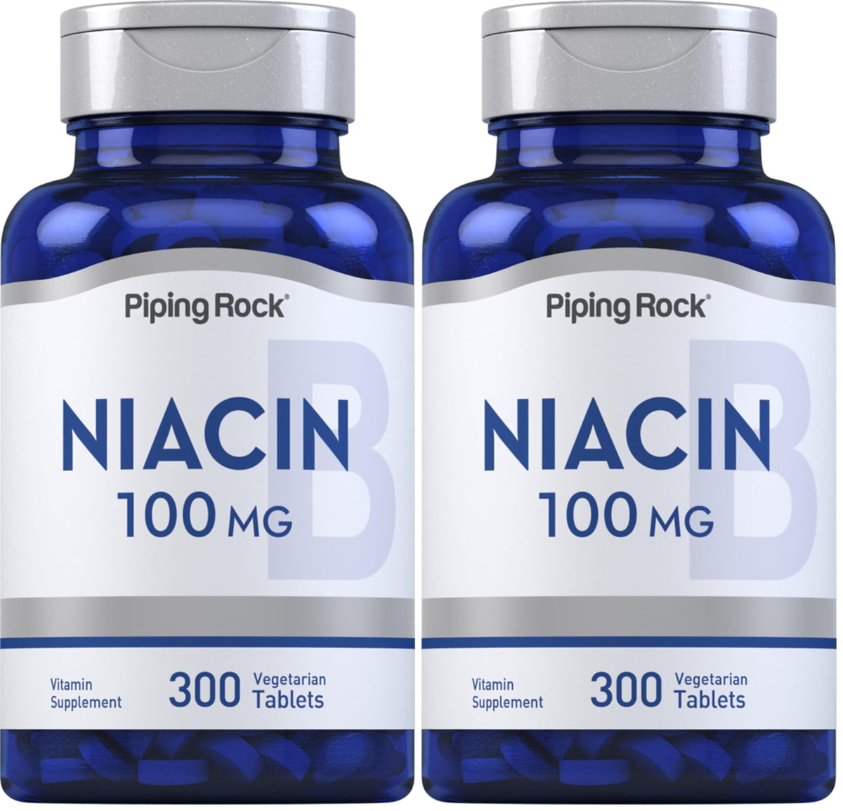 Piping Rock Niacin 100mg bottle front view with label for daily wellness